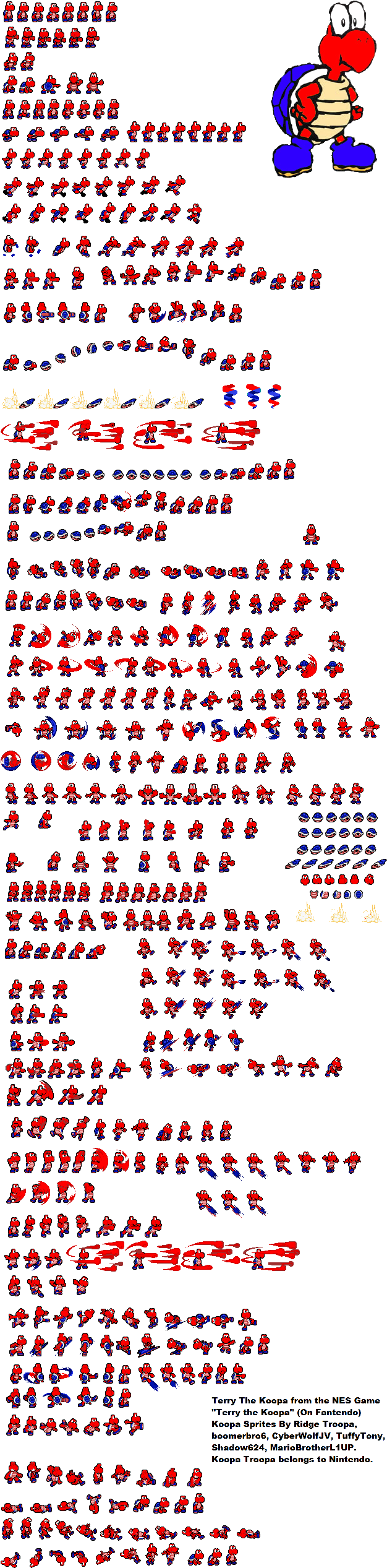 Koopa Bros Sprite Sheet (632x2547), Png Download