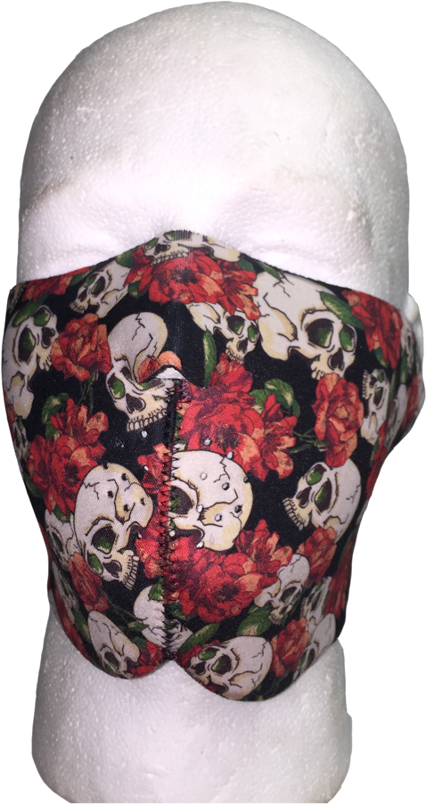 Skull And Roses Full Face Mask - Skull (943x943), Png Download