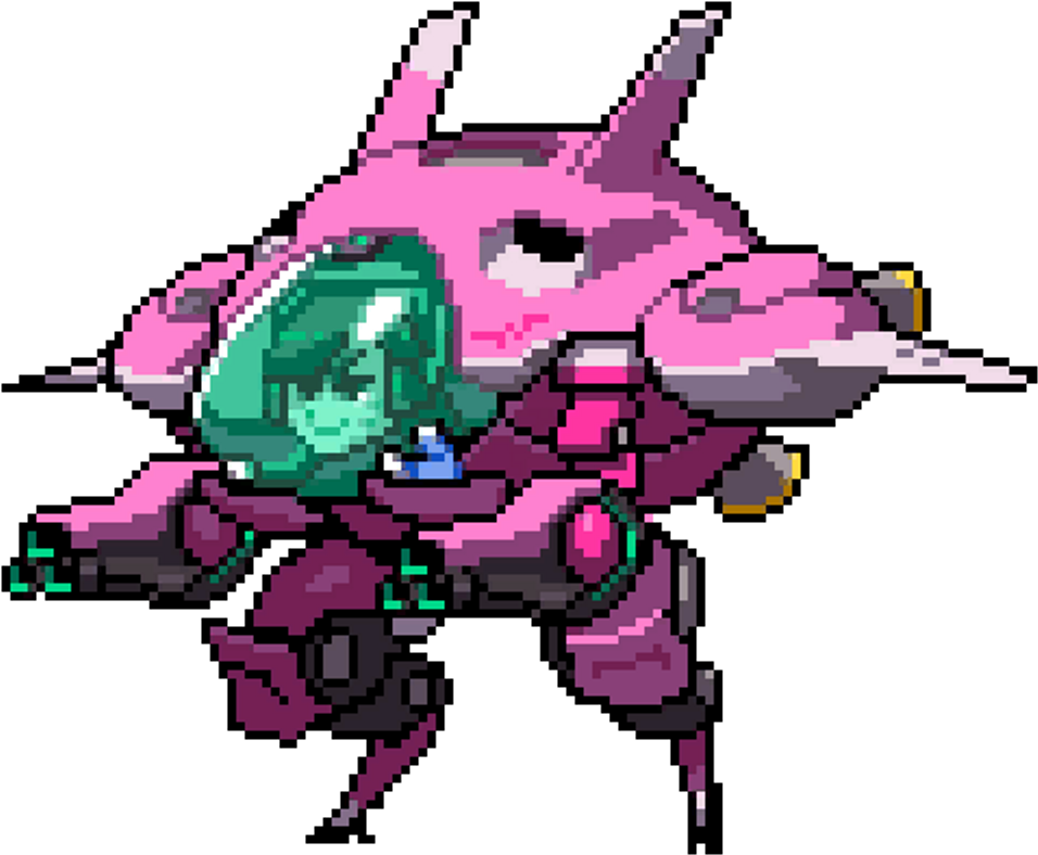 Overwatch D Va Pixel Spray (1024x1024), Png Download