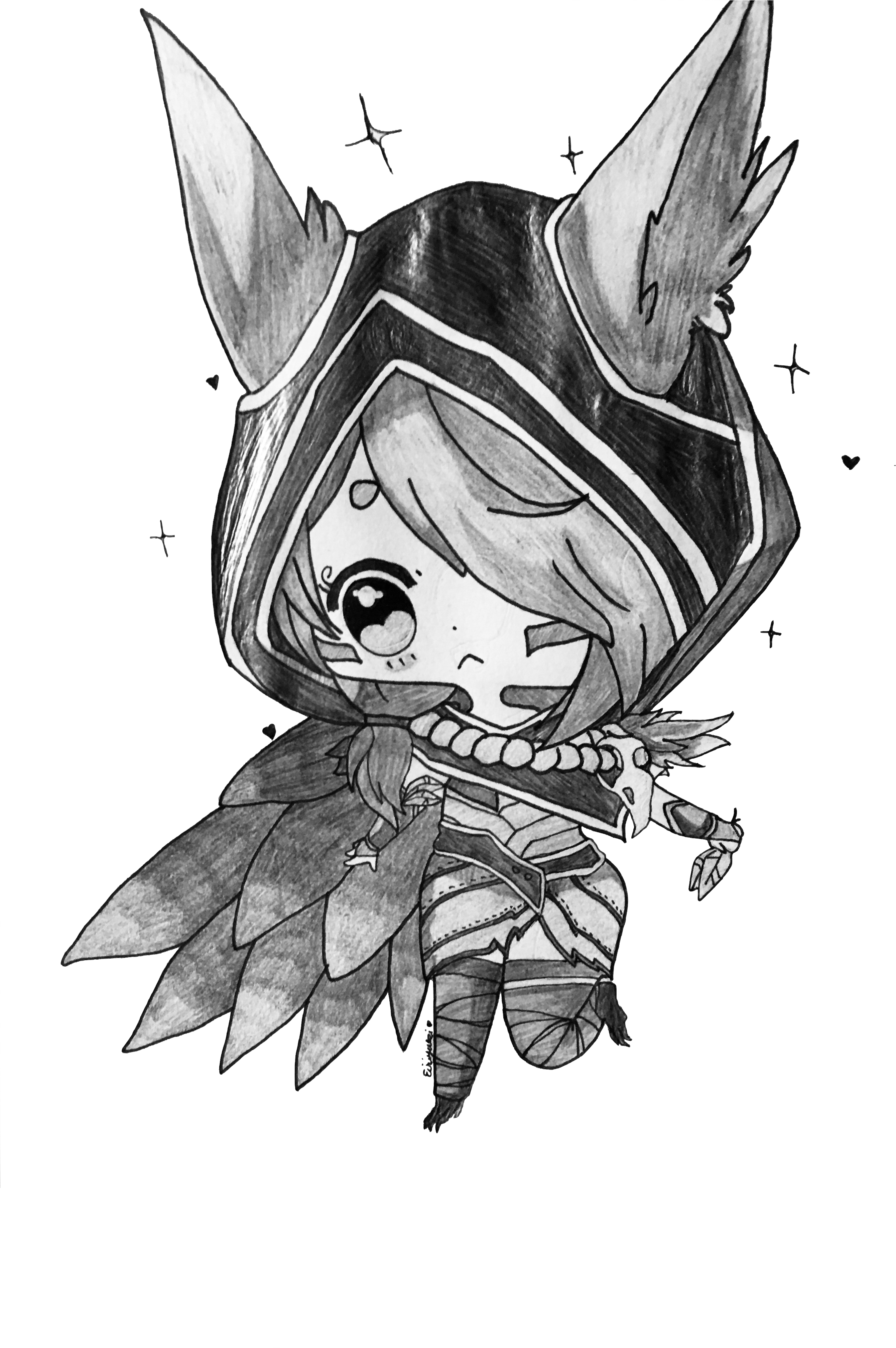 Chibi Xayah By Eiriyuki1 - Illustration (3024x4032), Png Download