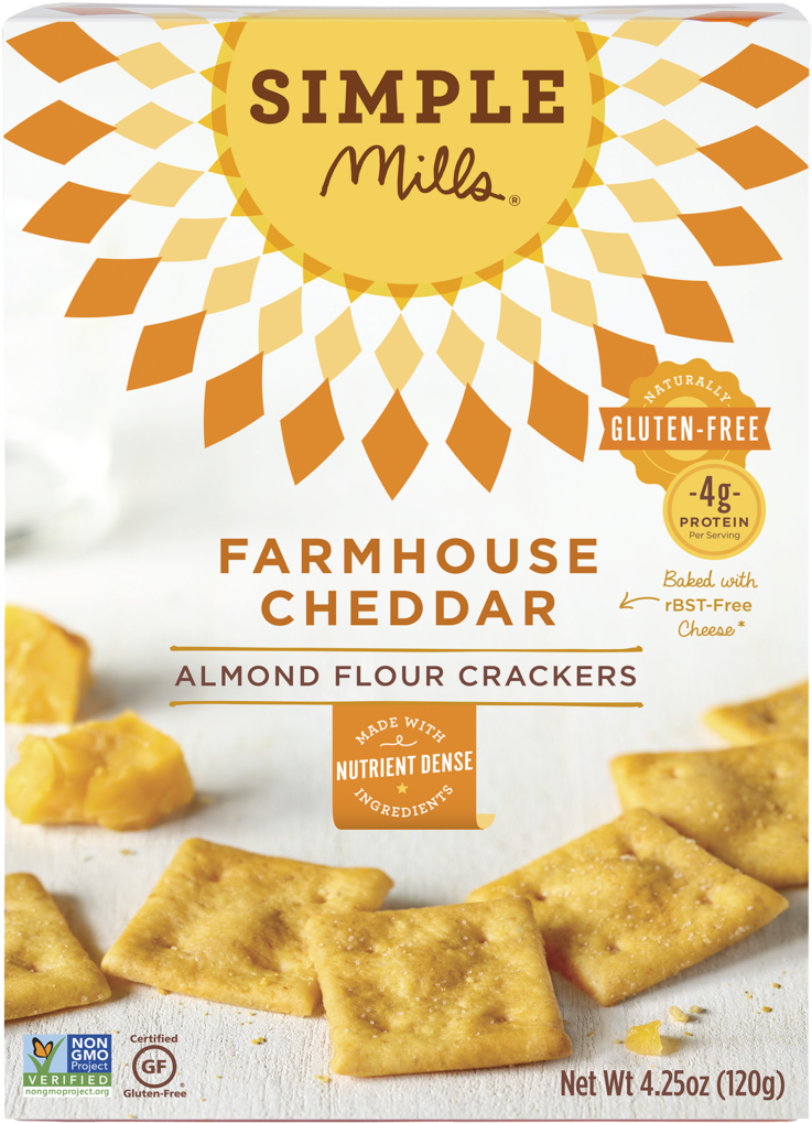 Crackers Farmhouse Cheddar Front Web V=1548445700 - Simple Mills Crackers (1024x1024), Png Download