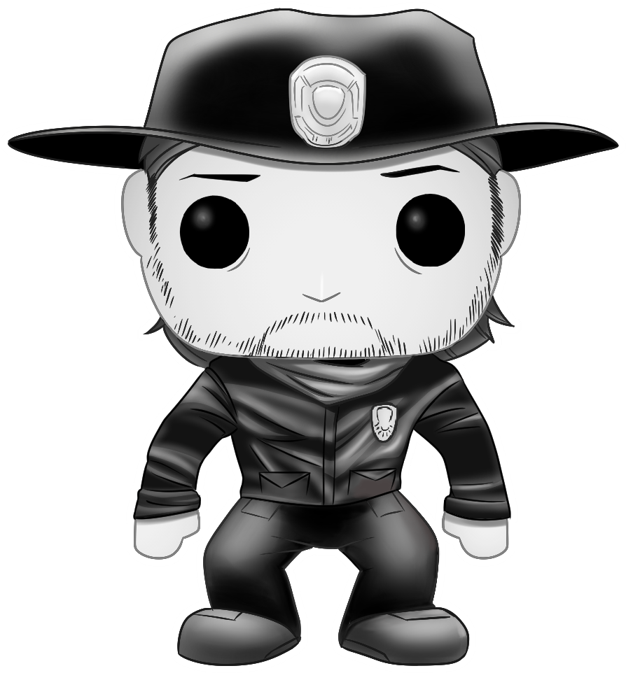 #01 Rick Grimes - Cartoon (1088x1067), Png Download