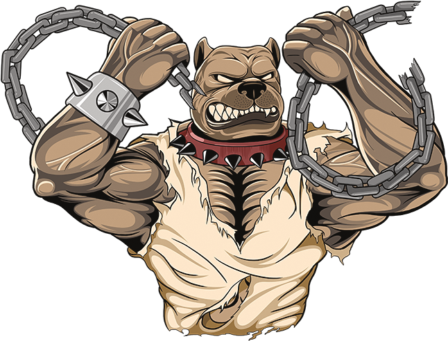 Pitbull Muscle - Muscular Pitbull Cartoon (675x675), Png Download