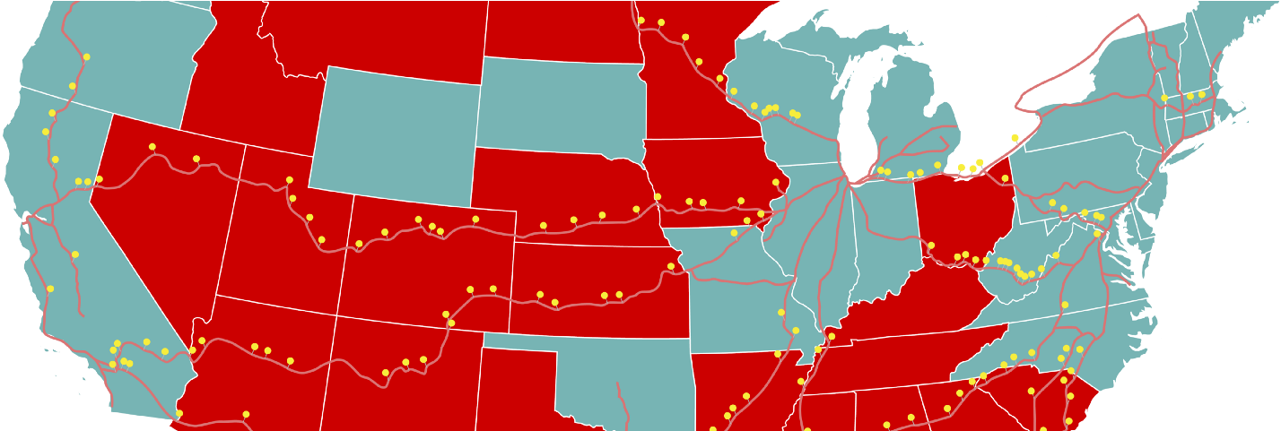 Come On, Ride The Train - 2016 Election Map By Age (1600x480), Png Download