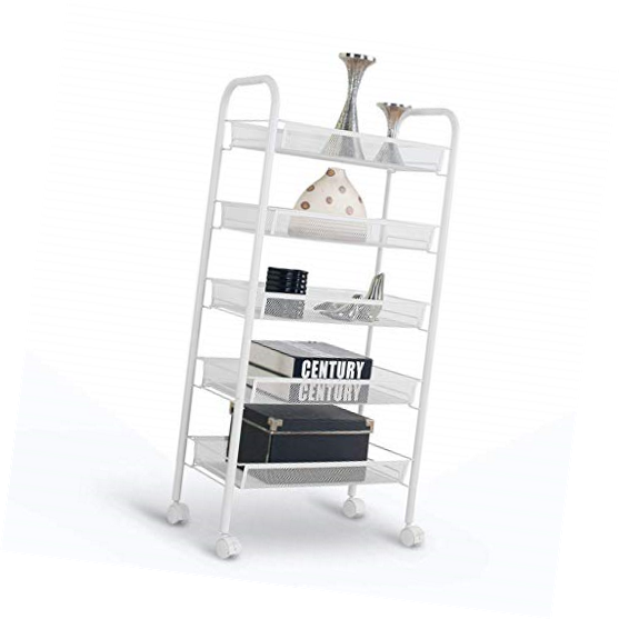 Rackaphile 5-tier Metal Mesh Rolling Cart Trolly Organizer - Carrellino Porta Oggetti (557x557), Png Download