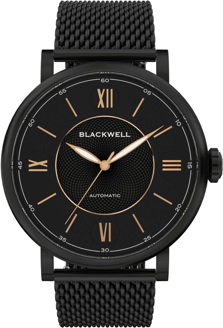 Black Dial With Black Plated Steel And Black Plated - Watch (1000x1500), Png Download