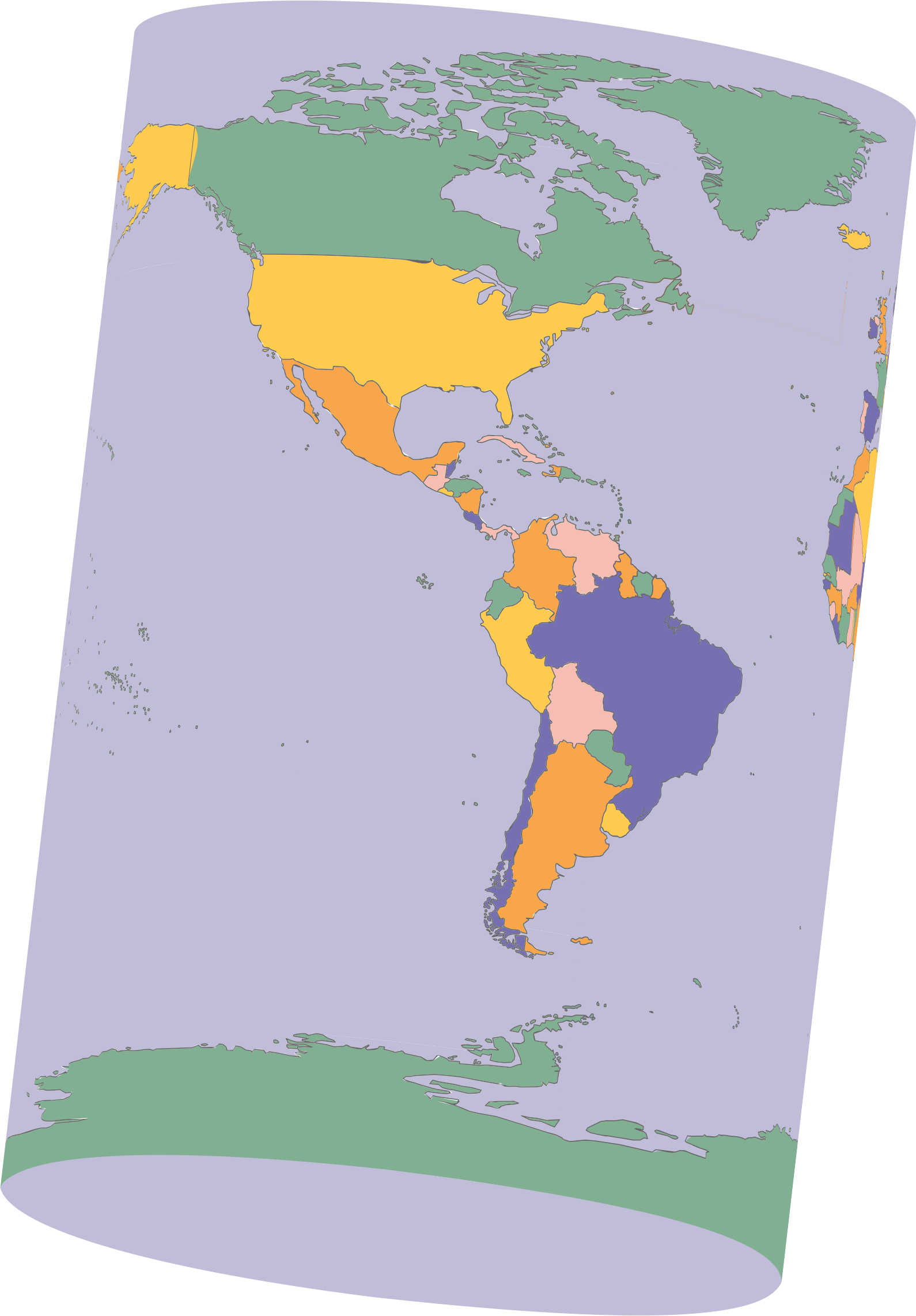 This Free Icons Png Design Of Political Map Earth Cylinder (1590x2284), Png Download