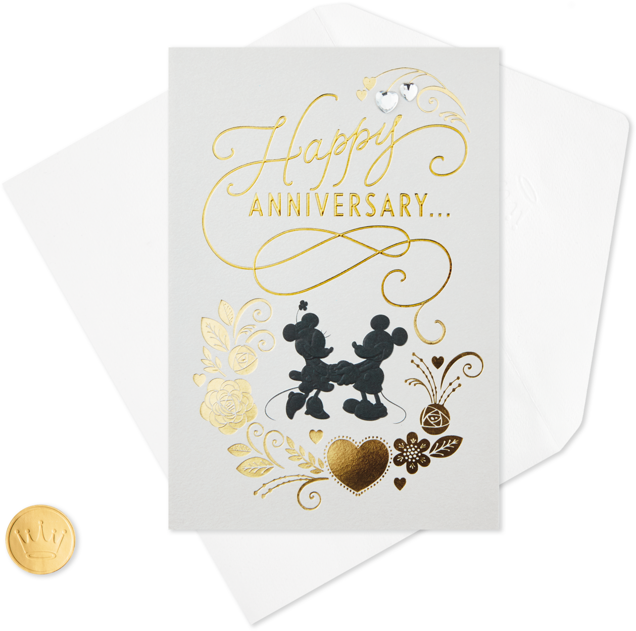 Mickey And Minnie Anniversary Card For Couple - Calligraphy (1470x1470), Png Download