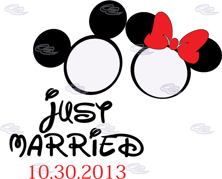 500027 Mickey Minnie Rings - Minnie Y Mickey Married (812x697), Png Download