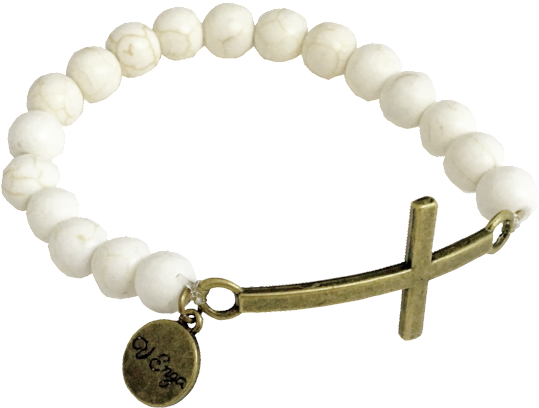 Bronze Cross Bracelet - Bead (600x600), Png Download