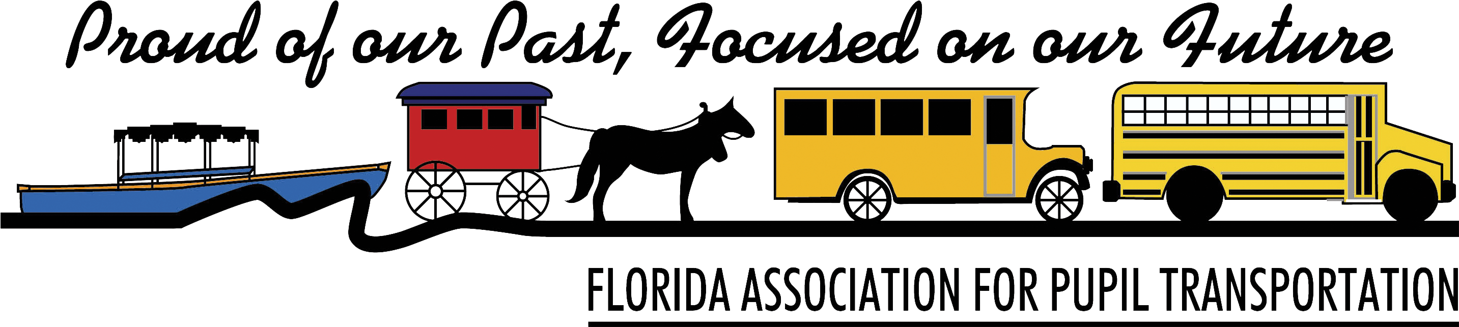 Florida Association For Pupil Transportation Proud - Transportation In Past Png (2886x660), Png Download