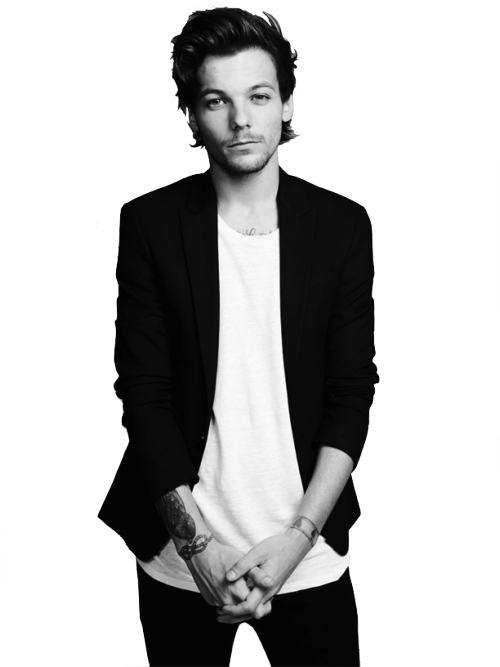 One Direction Transparent - Louis Tomlinson Black And White (500x667), Png Download