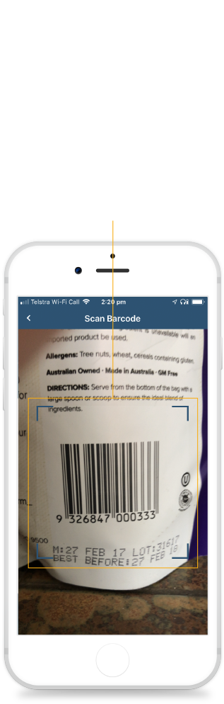 K Ma Adding Food With Barcode Scanner03 - Iphone (622x1039), Png Download