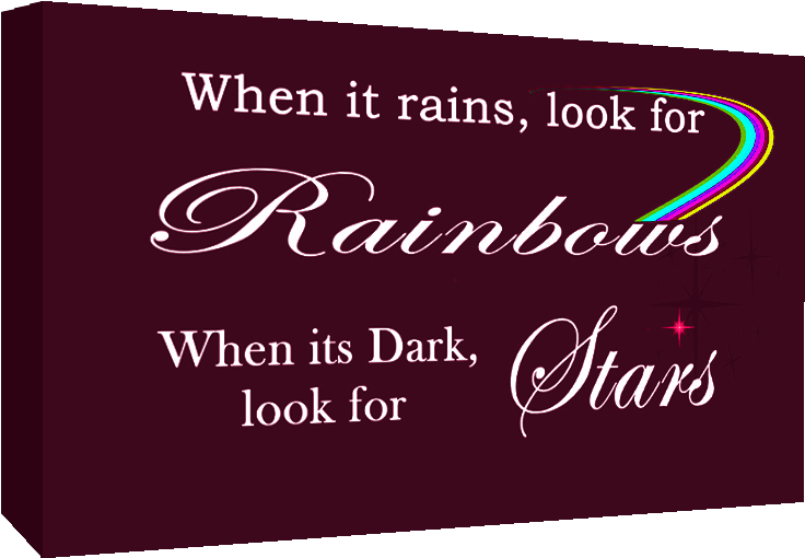Rainbow Quote Plum Canvas Wall Art Print - Calligraphy (780x517), Png Download