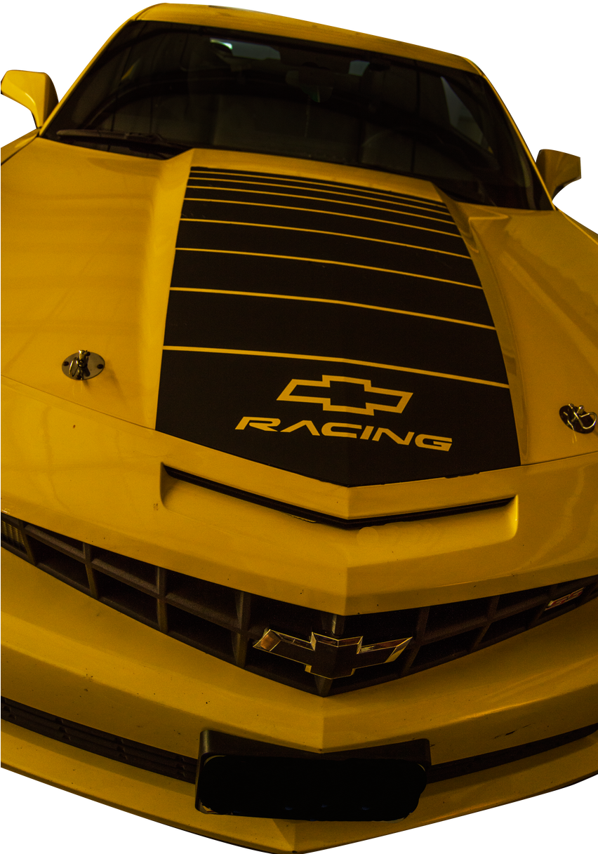 2010-2013 Chevy Camaro Racing Hood Vinyl Graphic Decal - Performance Car (851x1280), Png Download