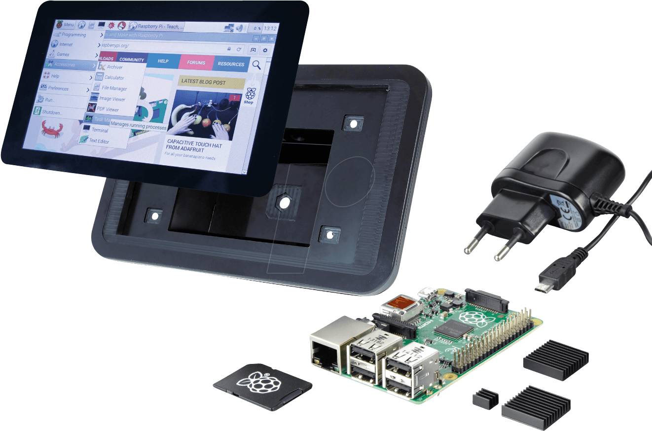 Rasp 3 Bdl 7td - Raspberry Pi 3 Touch (1343x893), Png Download