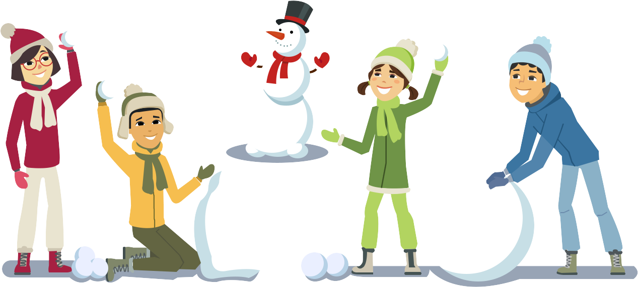 Winter Snowman Playing Snowball - Snowball (2000x2000), Png Download