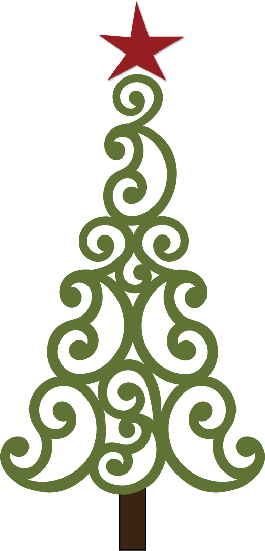 Christmas Tree Fancy - Circle (521x1081), Png Download