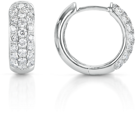 Earrings Ananta Signature Diamond Pave Hoop Earrings - Earrings (800x778), Png Download