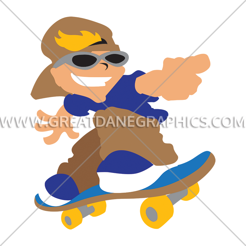 Skateboarder Production Ready Artwork For T Shirt (825x825), Png Download
