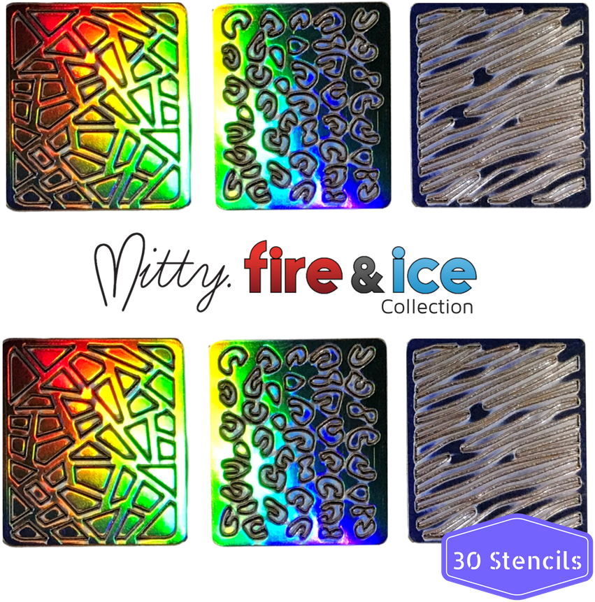 Nail Art Vinyl Stencil - Fire And Ice (1080x1080), Png Download
