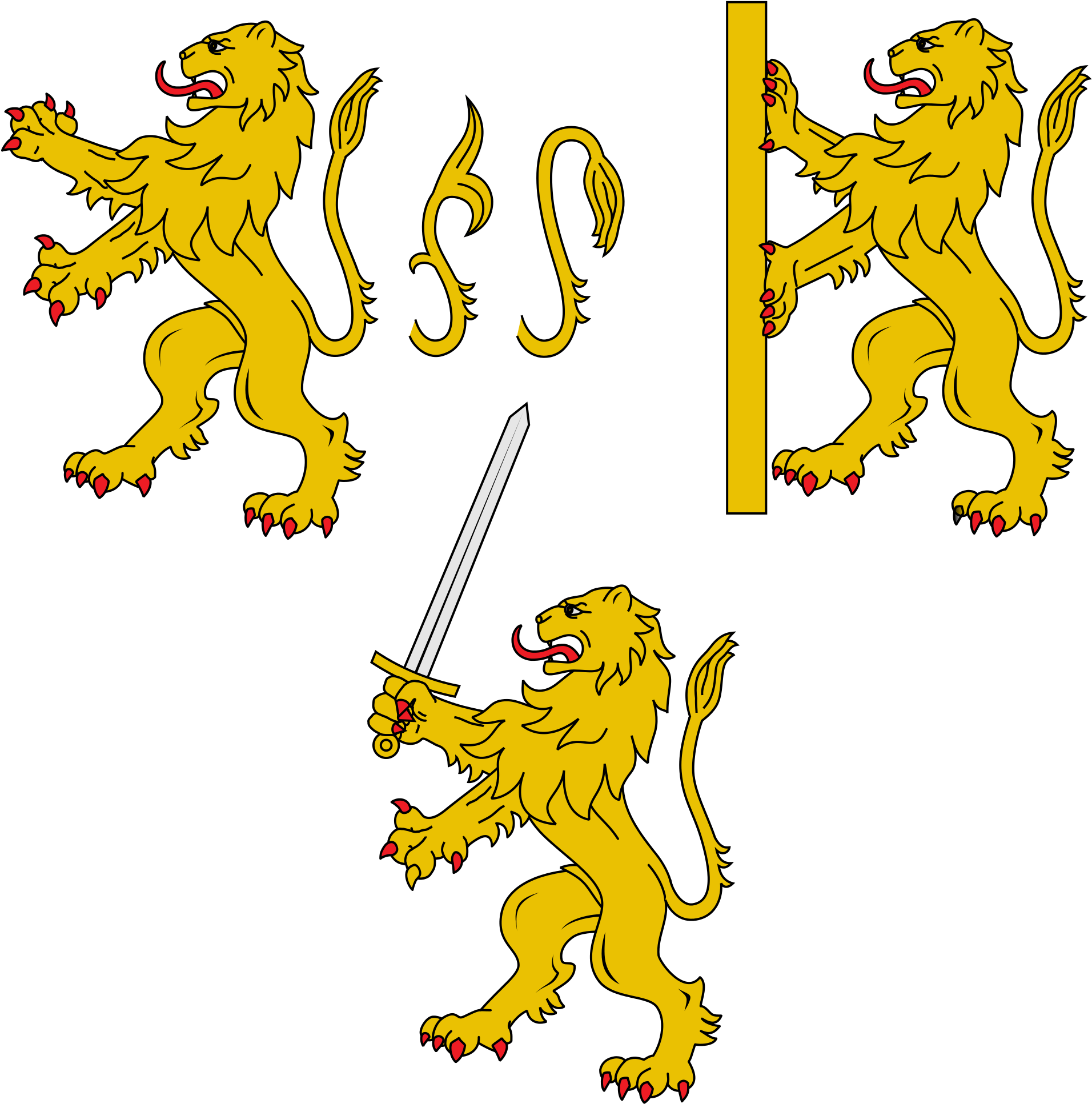 Lion Heraldry - Google Search - Heraldic Lion Holding Sword (2000x2049), Png Download