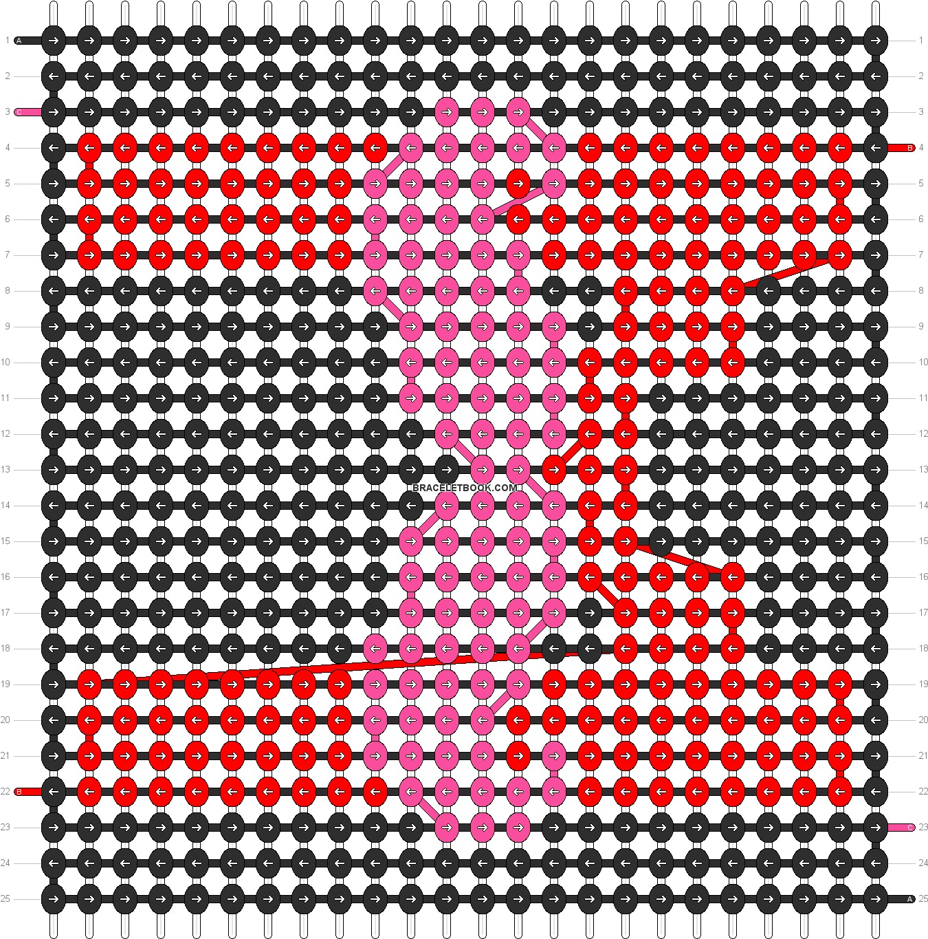 Download Preview - Friendship Bracelet Pattern (1364x1372), Png Download