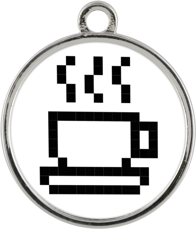 Coffee Lovers Pixel Art Standard Coin Necklace - Tea Cup Pixel Art (1024x1024), Png Download