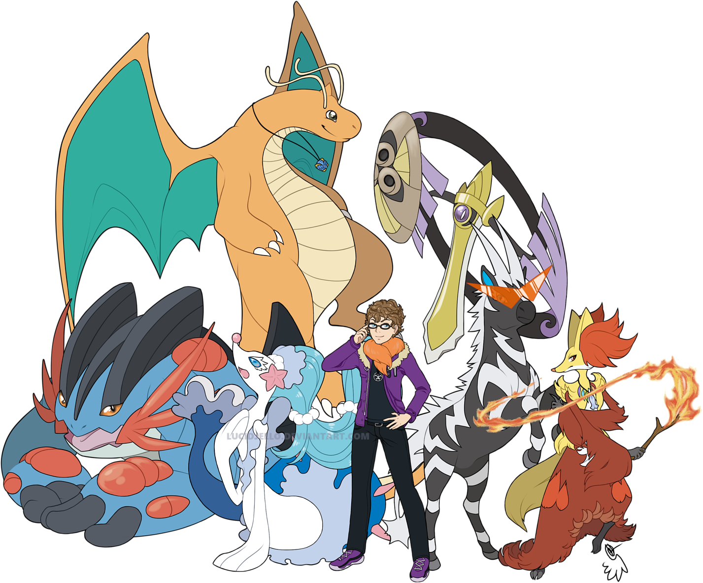 Big'uns - Team Delphox (1449x1200), Png Download