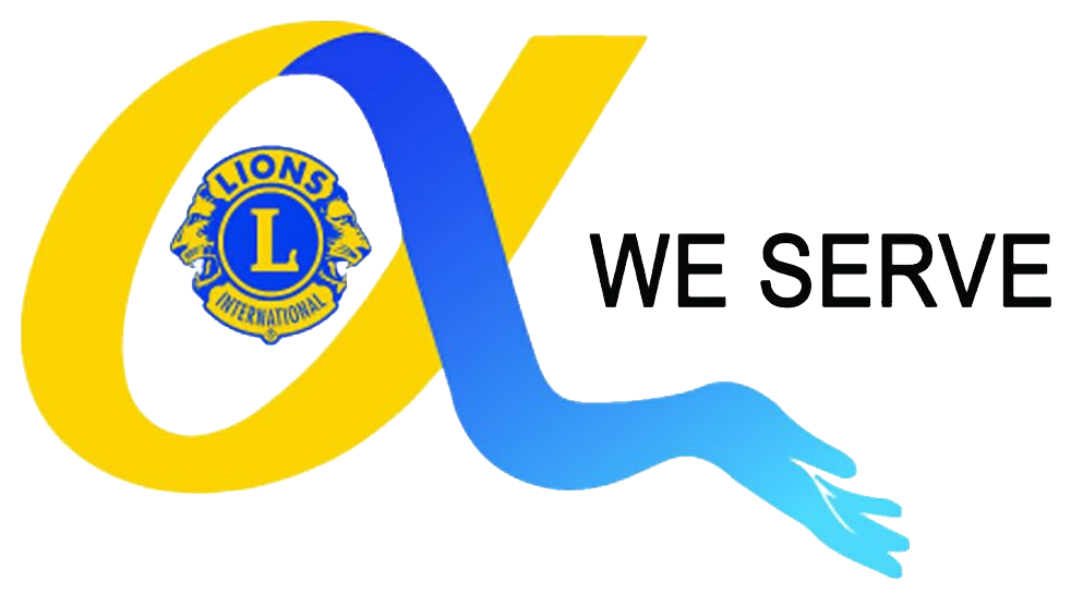Lions Alpha Ribbon We Serve With A Blue Hand - Lions Club International (1077x554), Png Download