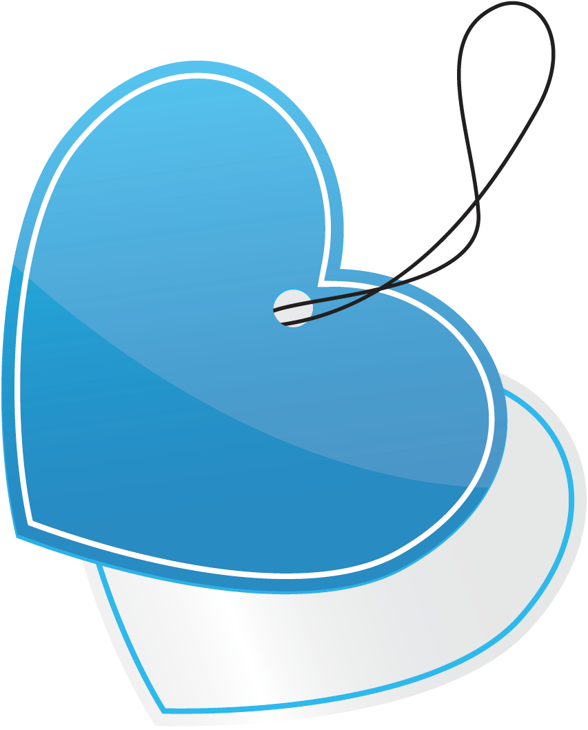 Clip Black And White Stock Blue Heart Shaped Transprent - Coração Azul Vetor (1500x1500), Png Download