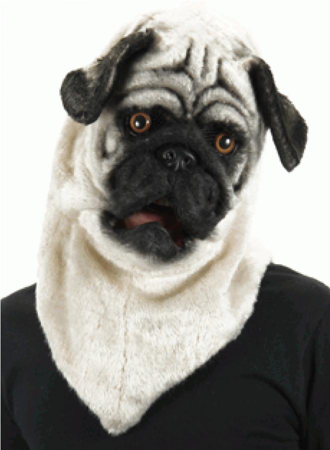 Furry Pug Mouth Mover Mask At Cosplay Costume Closet - Pug Halloween Mask (900x900), Png Download