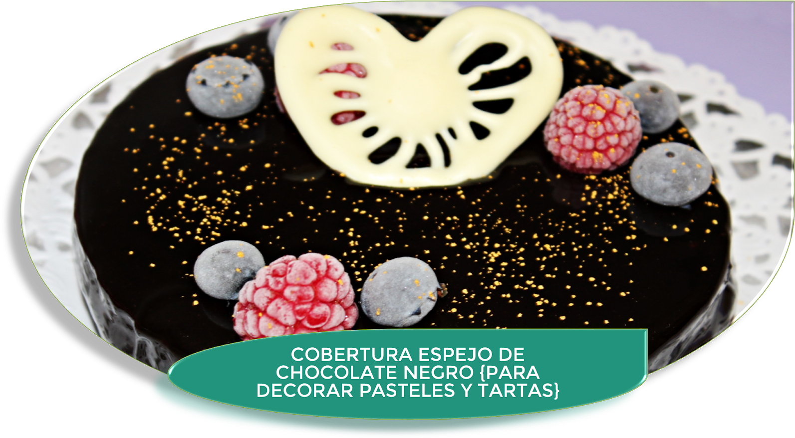 Cobertura Espejo De Chocolate Negro {para Decorar Pasteles - Royal Icing (1600x884), Png Download