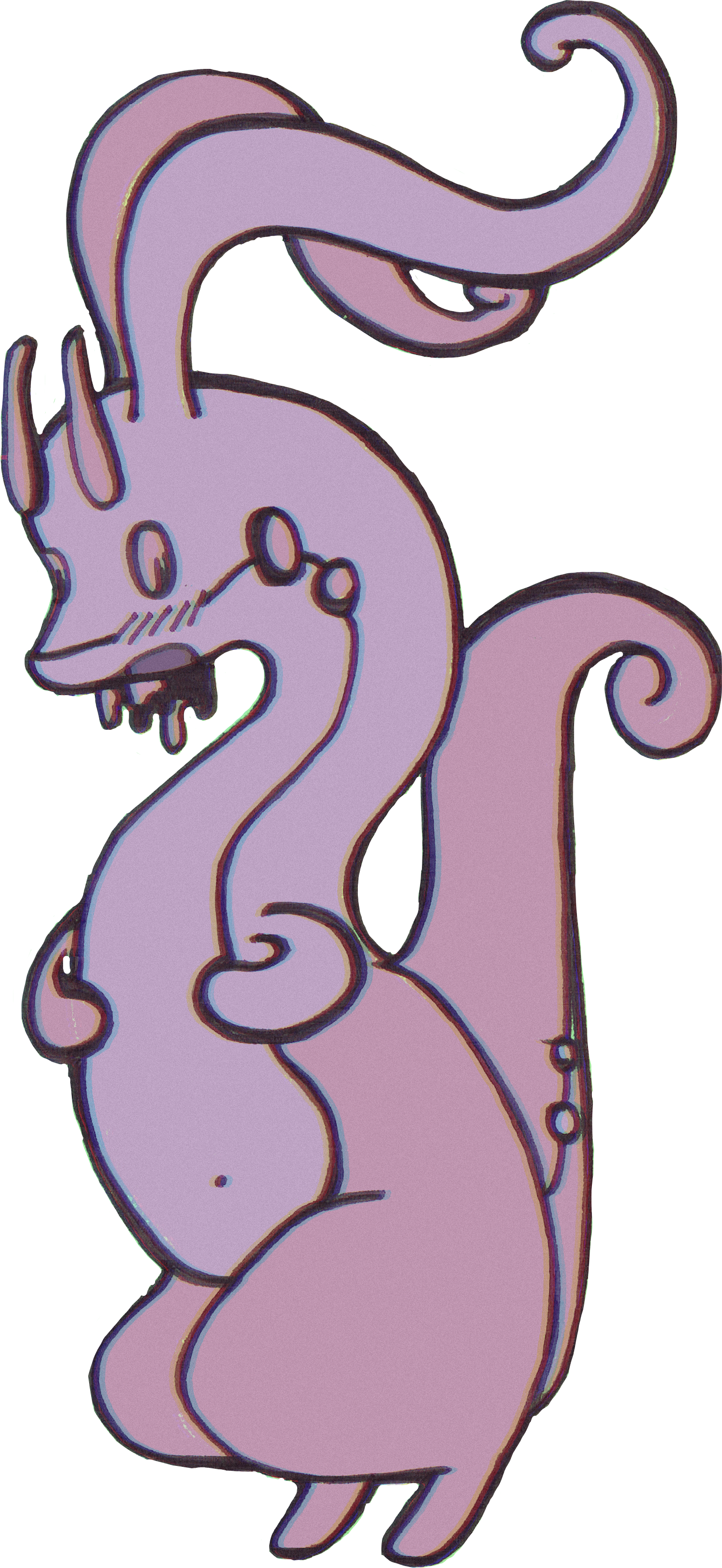 Fanart Pokemon Goodra Originalart Mysticker Purple - Cartoon (1499x3255), Png Download