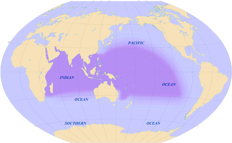 The Lionfish's Native Habitat In The Indo-pacific - Atlas (800x492), Png Download