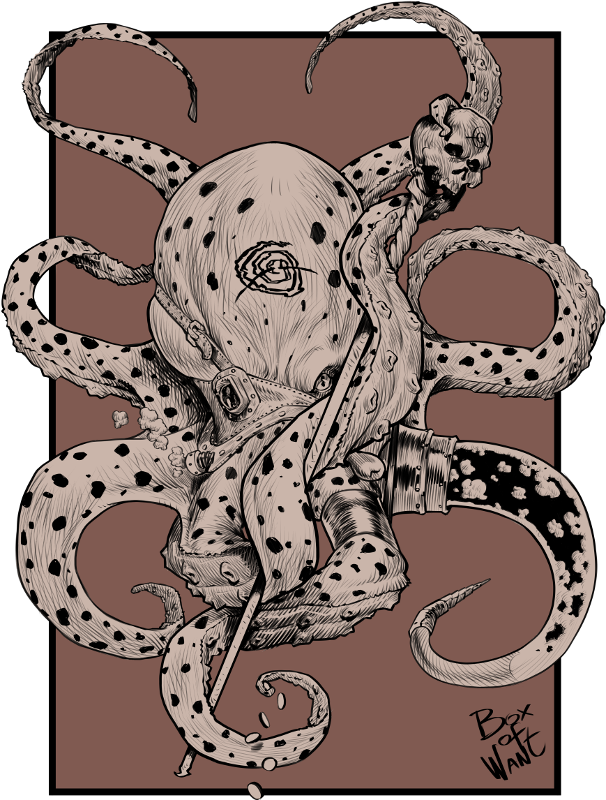 Octopus Necromancer - Illustration (892x1200), Png Download