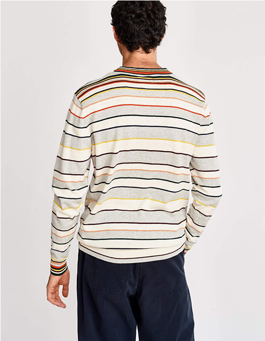 Bellerose Giline Stripe Wool Mix Sweater Jumper - Cardigan (701x700), Png Download
