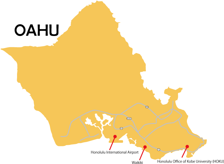 Map - Simple Map Of Oahu (842x595), Png Download