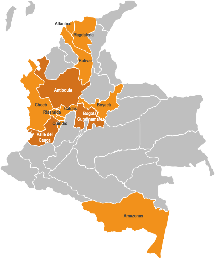 Oferta Exportable En Audiovisual - Colombia Map With Flag (750x903), Png Download