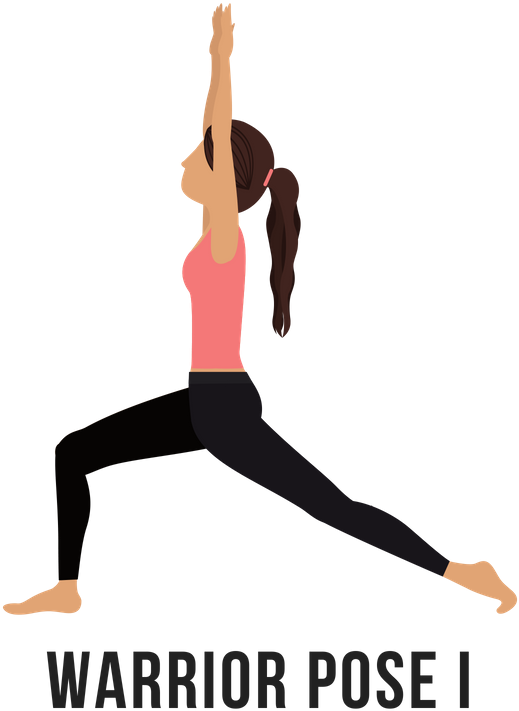 Warrior Pose I - Fente Haute Position Yoga (800x800), Png Download