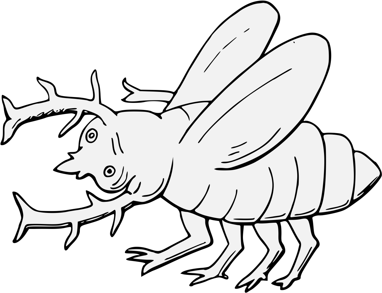 Stag Beetle Fesswise - Line Art (1239x951), Png Download