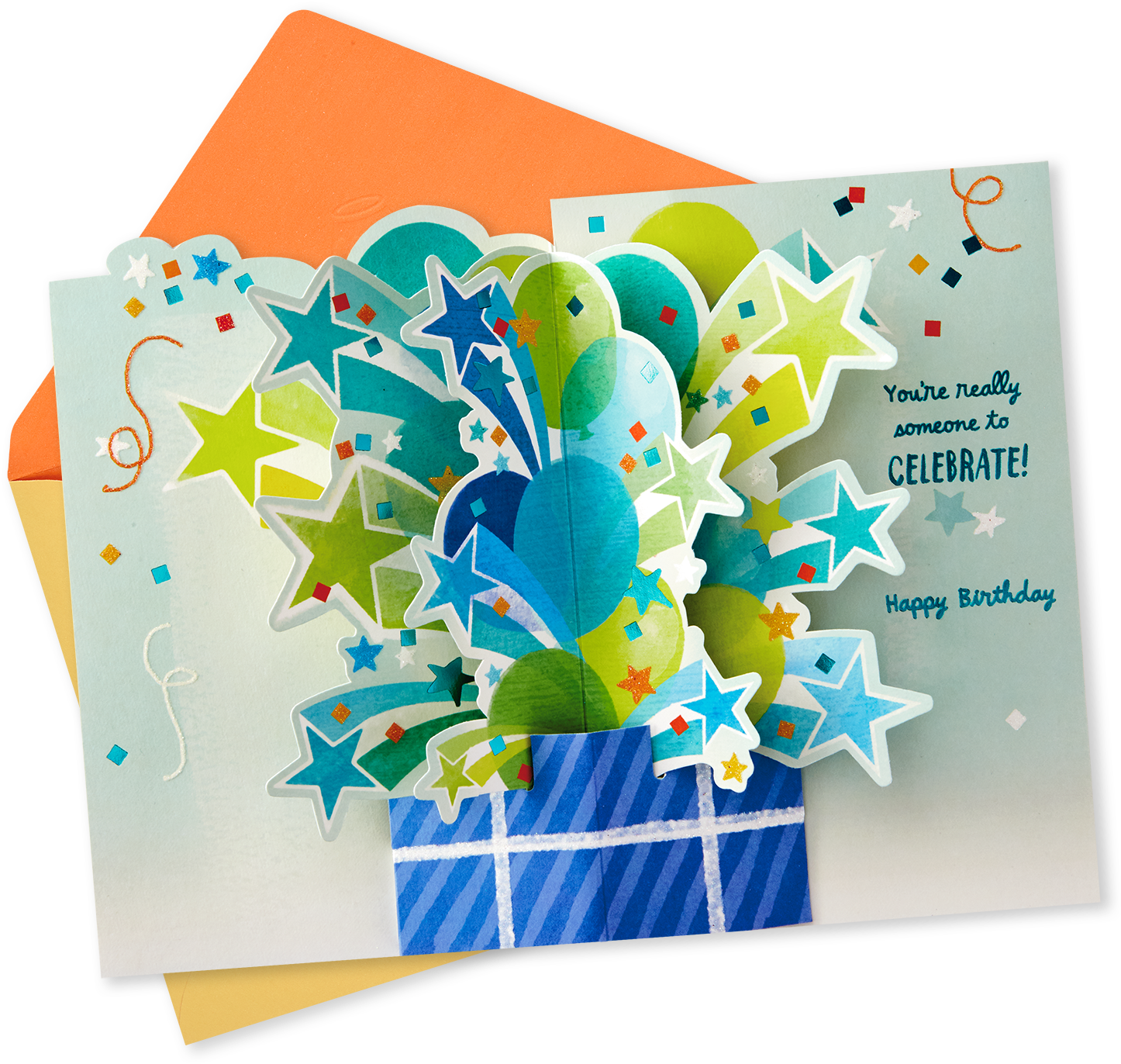 Celebrating You Pop Up Birthday Card - Greeting Card (1470x1470), Png Download