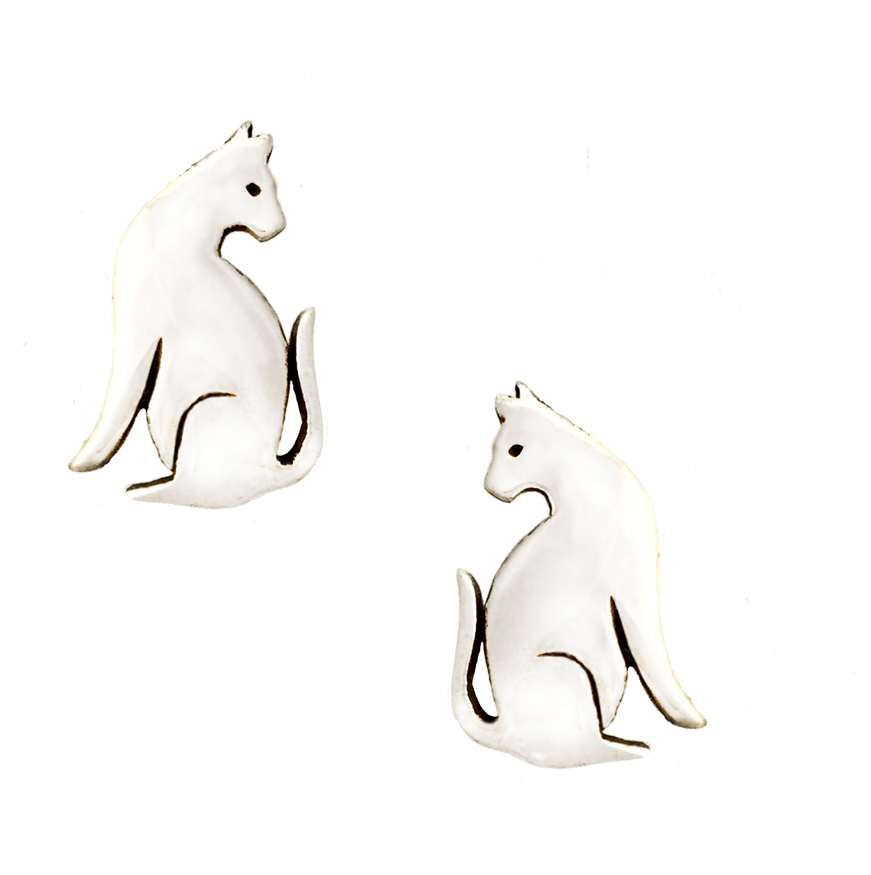 Seated Cat Stud Earrings Creations, For Beauty, And - Polar Bear (1336x1336), Png Download