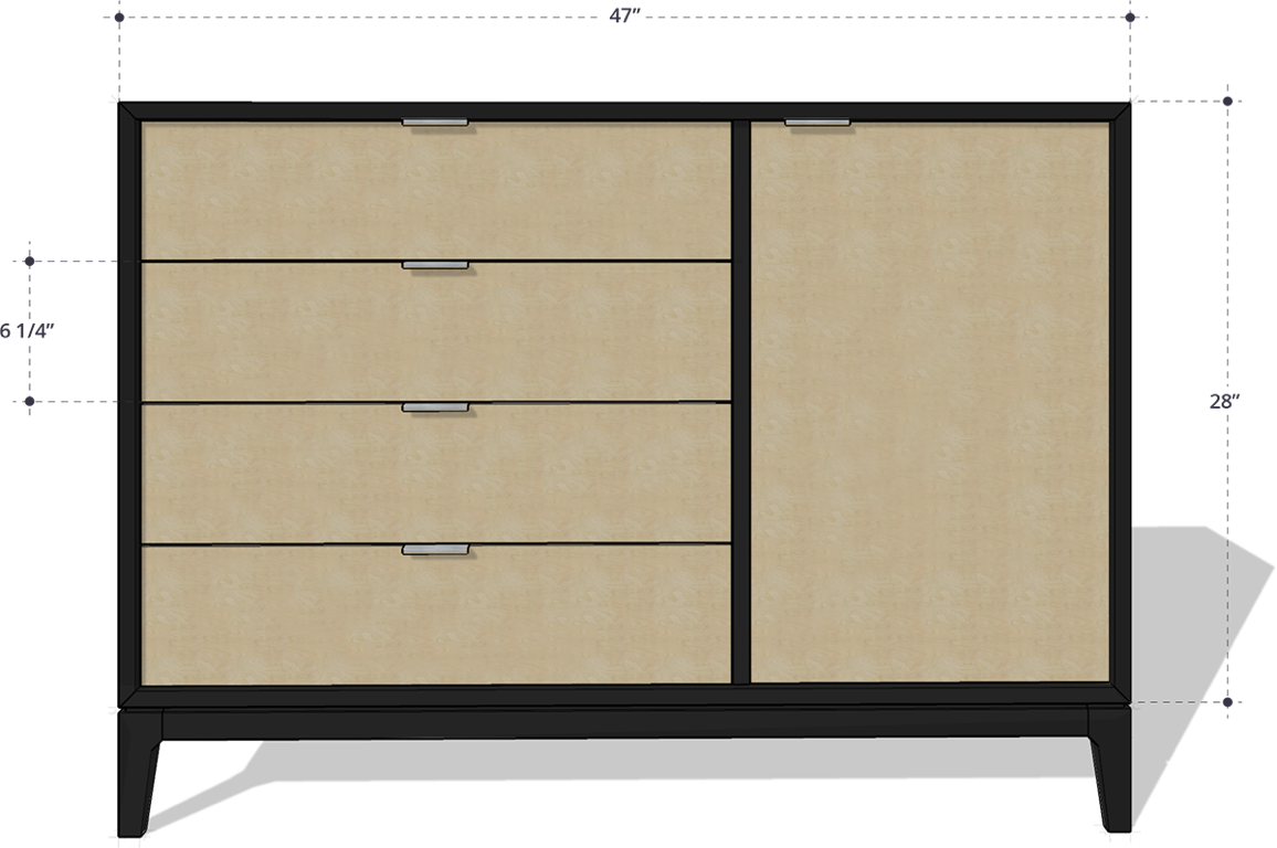 Sketchup Free - Sideboard (1156x768), Png Download