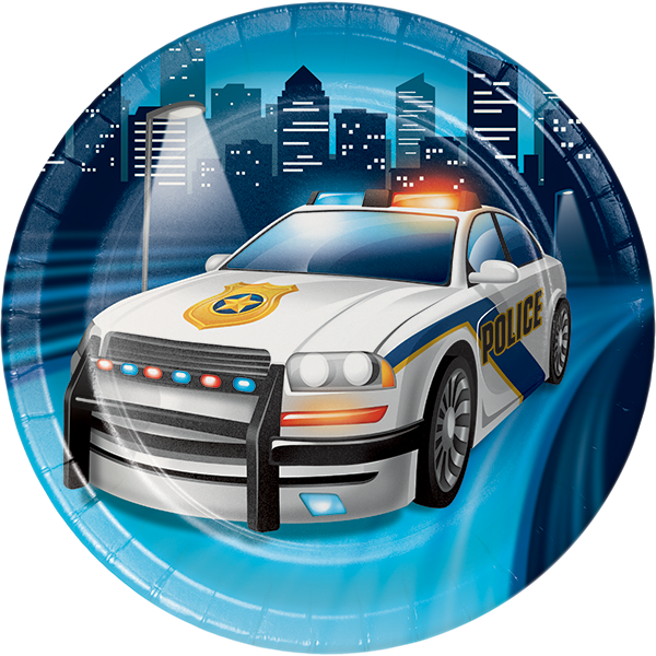 Police Party Dessert Plates - Policeman Birthday Plates (600x600), Png Download