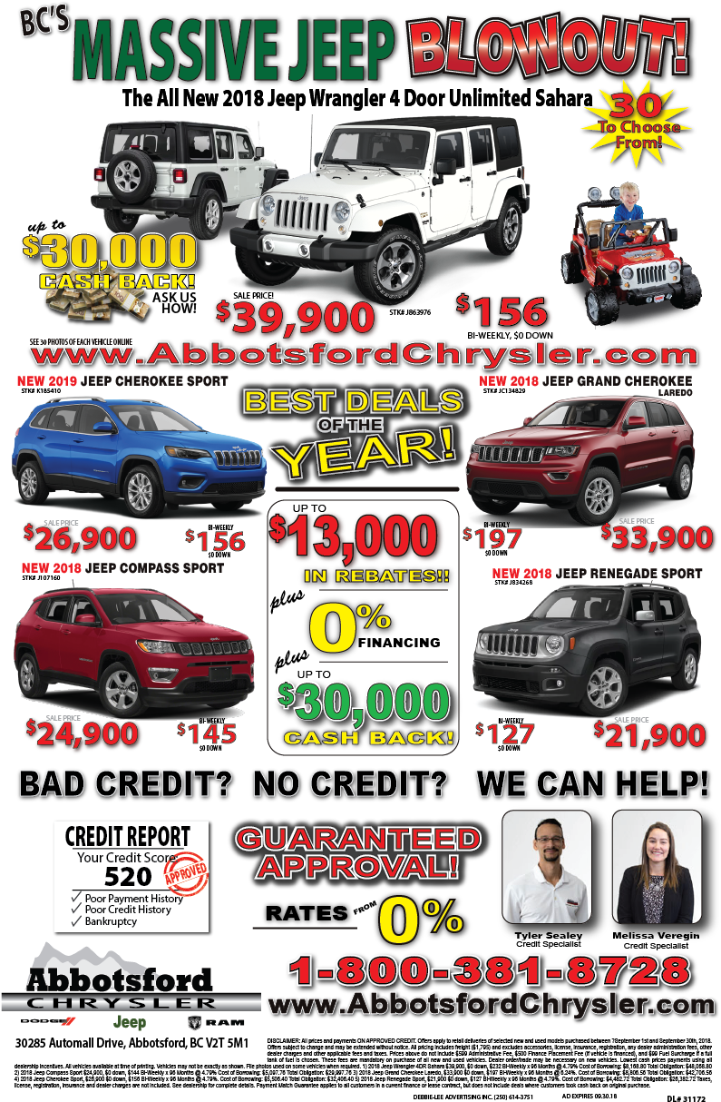 Abbotsford Chrysler Oct 1 - Off-road Vehicle (811x1243), Png Download