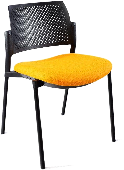 Kyos 4 Legged Side With Upholstered Seat, Stackable - Kyos Chair (720x850), Png Download