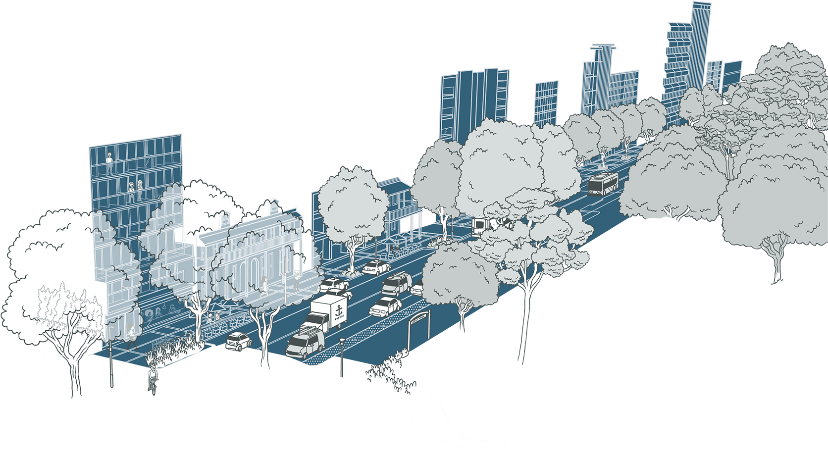 Crossing Points Flora And Fauna City Views - Cityscape (2000x1414), Png Download