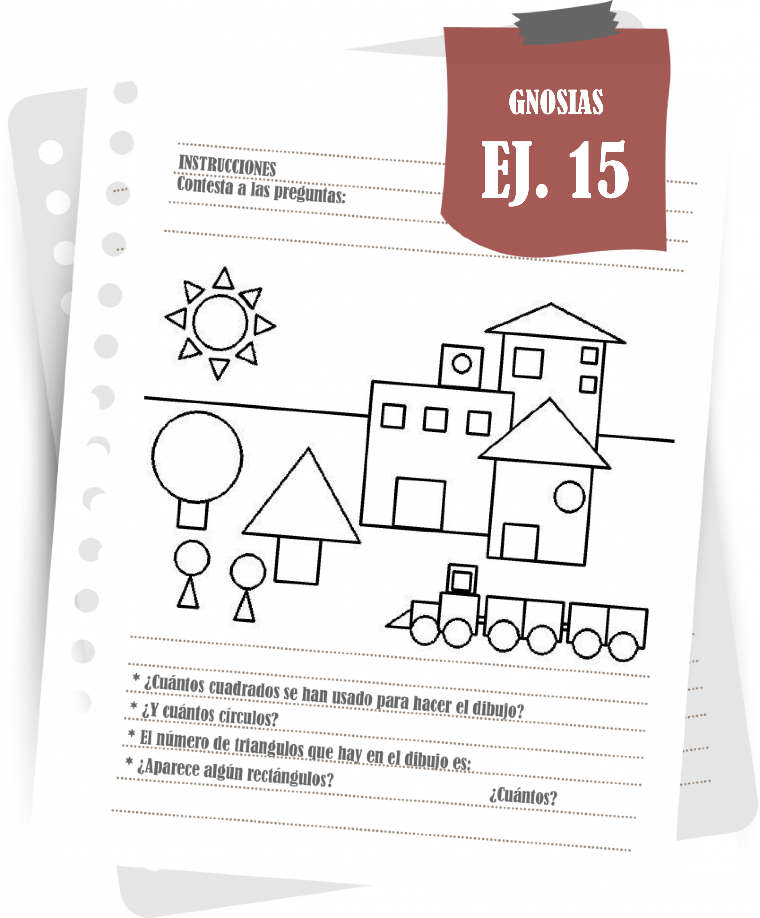 Figuras Geométricas - Ejercicios De Estimulacion Cognitiva (2650x3200), Png Download