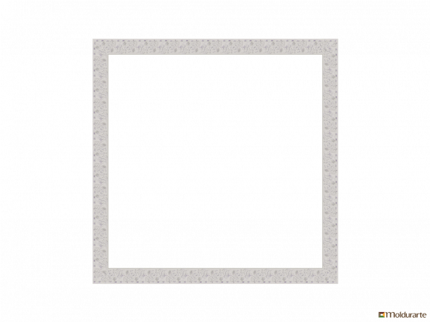 Moldura C/4,4 Cm De Largura Flores Branca - Circle (610x610), Png Download